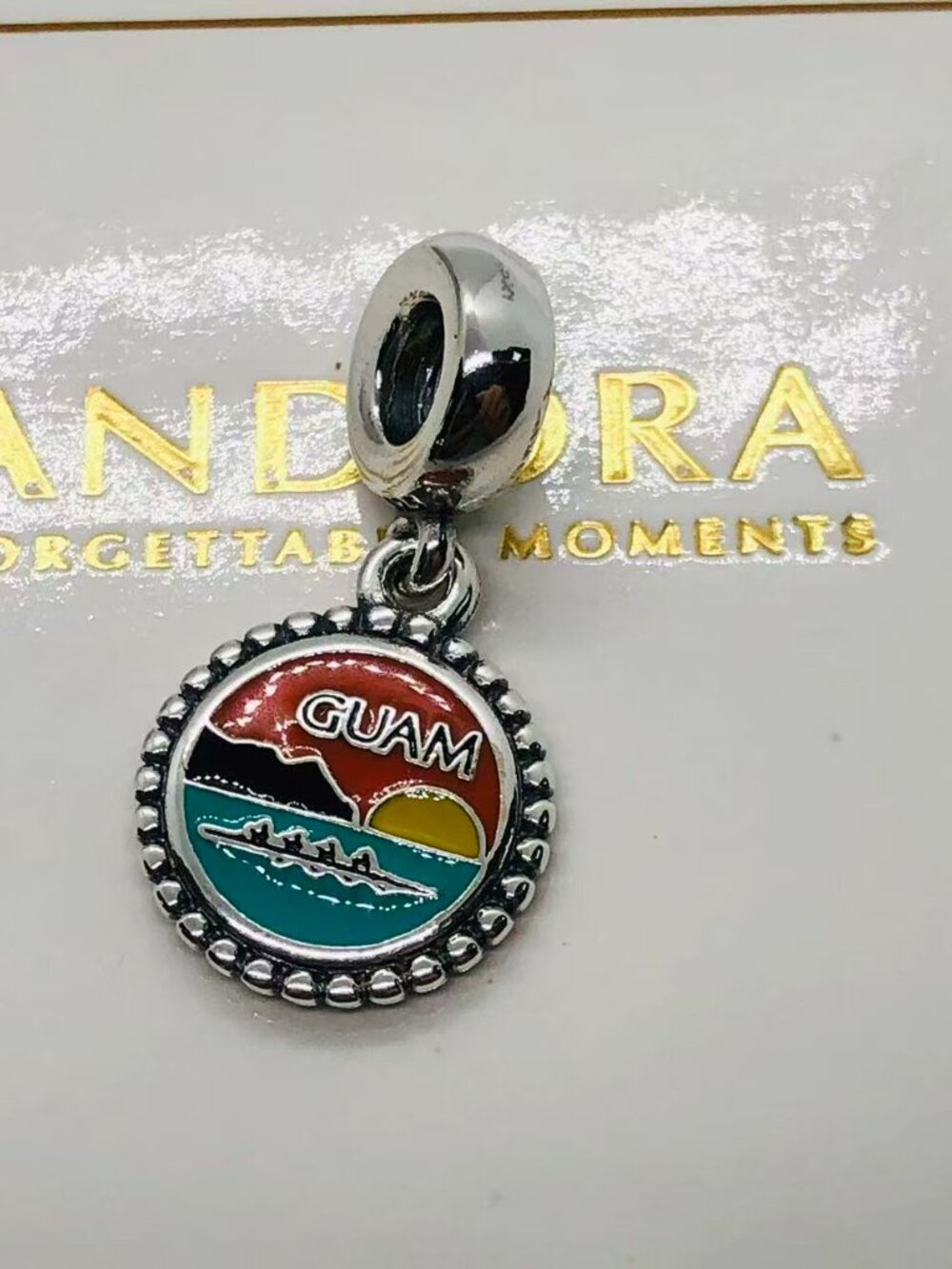Pandora GUAM Travel Exclusive Dangle charm S925 Silver with box